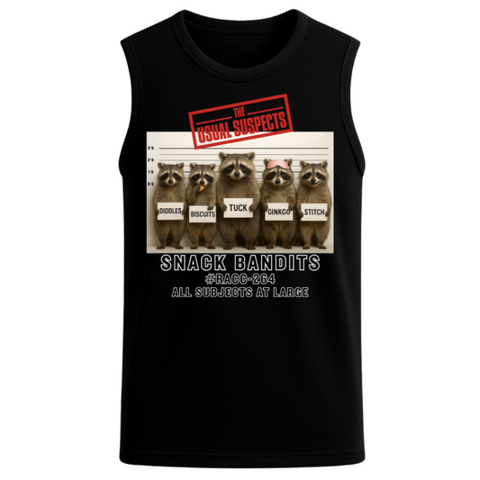The Usual Suspects Raccoon Tank – Men’s Relaxed Fit Graphic Tank Top | 32° Cooltech Performance Fabric